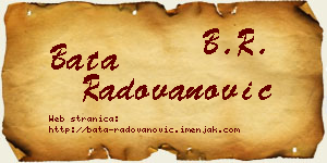 Bata Radovanović vizit kartica